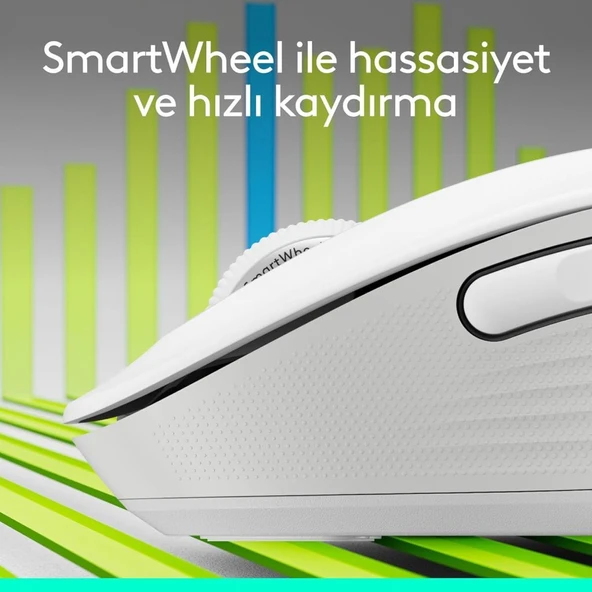 Logitech M650 Signature 910-006238 Beyaz Sessiz Büyük Boy Sağ El Optik Kablosuz Mouse Teşhir - 4