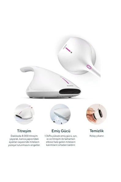 Kumtel HMVC-01 Anti Alerjik Ultraviyole-C Anti Mite Toz Torbasız Süpürge - Resim 2