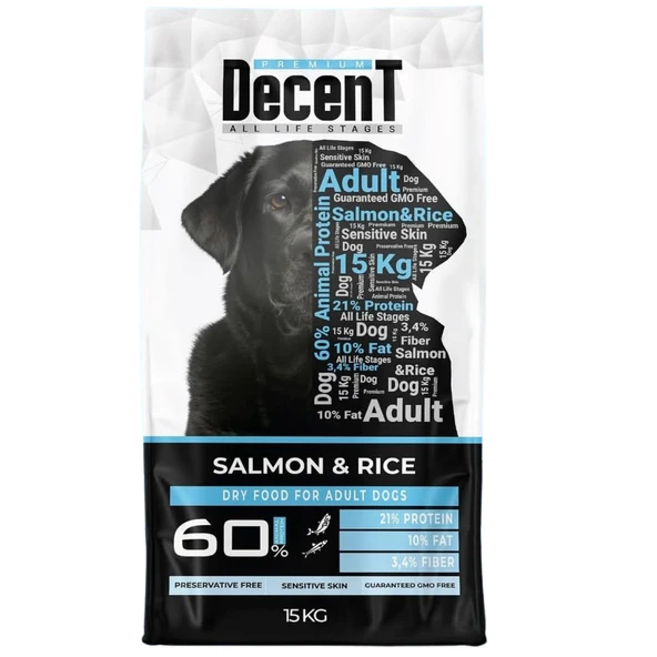 Decent Somonlu Yetişkin Köpek Maması 15 Kg