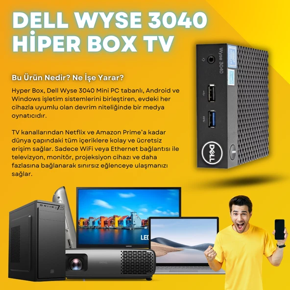 HP 22 inç Monitör & Hyper Box 4K Android TV Box Free IP - 2