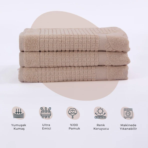 Homedius Banyo Kareli Ayak Desenli Pamuk Ayak Havlusu 50x70cm 50x70 Mor - 8