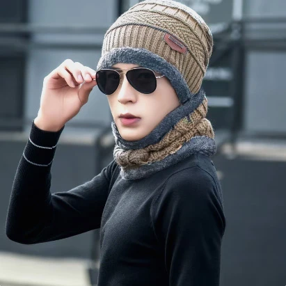 Erkek bayan ünisex bere kahverengi-gri ürün görseli 1