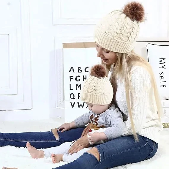 Anne ve bebek şapka bere seti - 3
