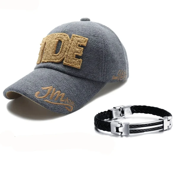 Kışlık kalın pamuk Baskılı beyzbol şapkası unisex mavi +  bileklik