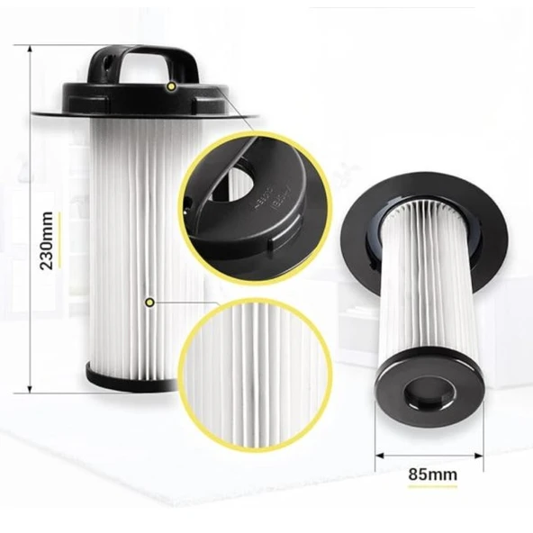 Elektrikli süpürge Silindir Hepa Filtre Phlps Marathon ile uyumlu H12 - Resim 4