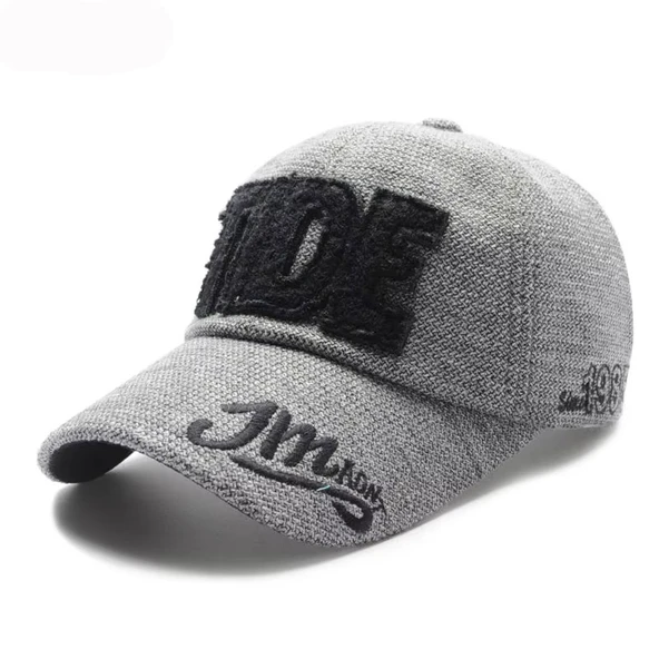 Kışlık kalın pamuk Baskılı beyzbol şapkası unisex gri + saat - 3