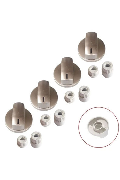 Üniversal Ankastre ocak fırın Düğme seti İnox ürün görseli 1