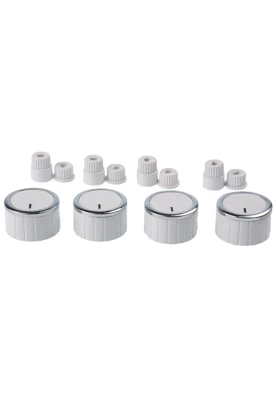 Universal Ocak Fırın Ankastre Düğme Seti - Beyaz Inox ürün görseli 1