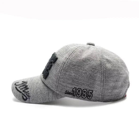 Kışlık kalın pamuk Baskılı beyzbol şapkası unisex gri + saat - 4