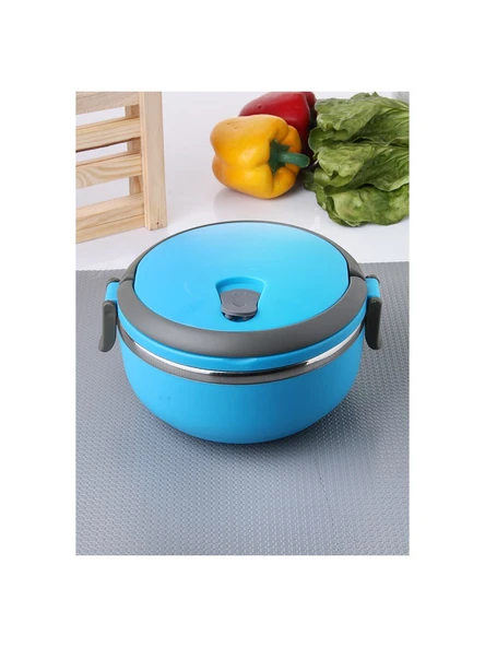 Tek Katlı Sızdırmaz Yemek Termosu Sefer Tası Saklama Kabı Turkuaz - 2