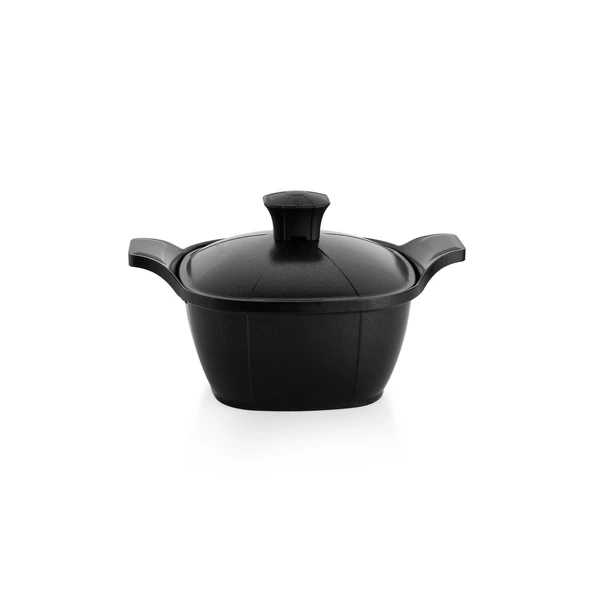 Schafer Felsen Kare Seramik Tencere Seti 7 Parça-Siyah - 4