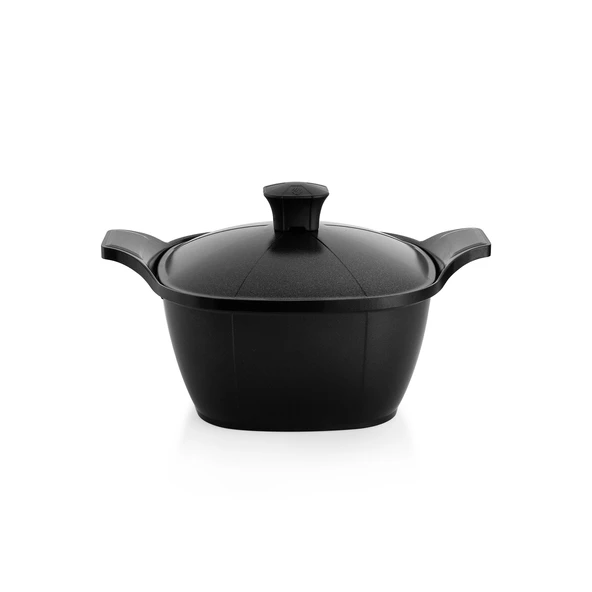 Schafer Felsen Kare Seramik Tencere Seti 7 Parça-Siyah - 3