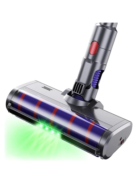 Dyson V7 V8 V10 V11 V15 Için Elektrikli Süpürge Kafası LED Yeşil Işıklı Sert Zeminler Için Yumuşak Rulo Fırça