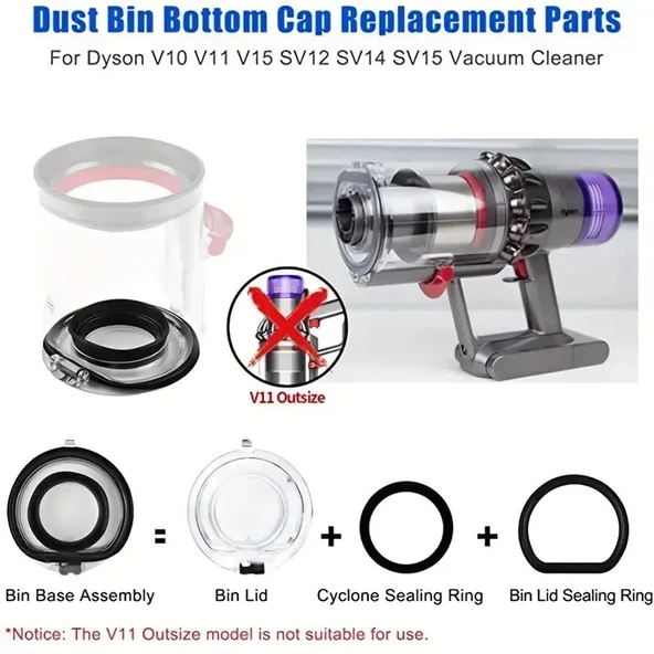 Dyson V10 V11 SV12 SV14 SV15 Elektrikli Süpürge Aksesuarları Toz Toplama Kutusu kapağı - 3