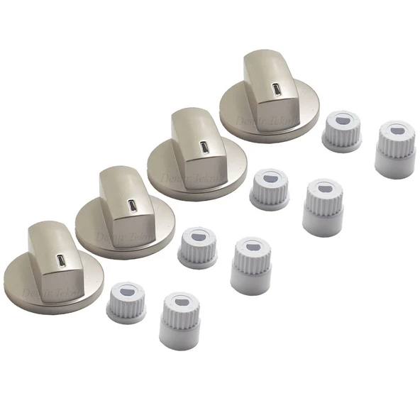 Vstel Uyumlu 4 Adet Set Üstü Ankastre Ocak Düğmesi Bakır renk