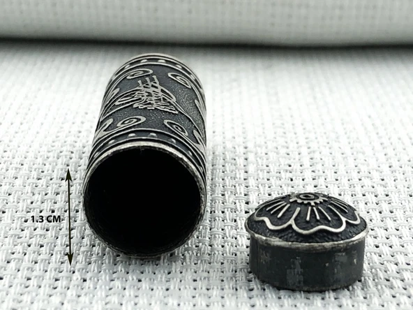 Silindir 925 Ayar Osmanlı Tuğralı Cevşen Muska Kabı - Resim 3