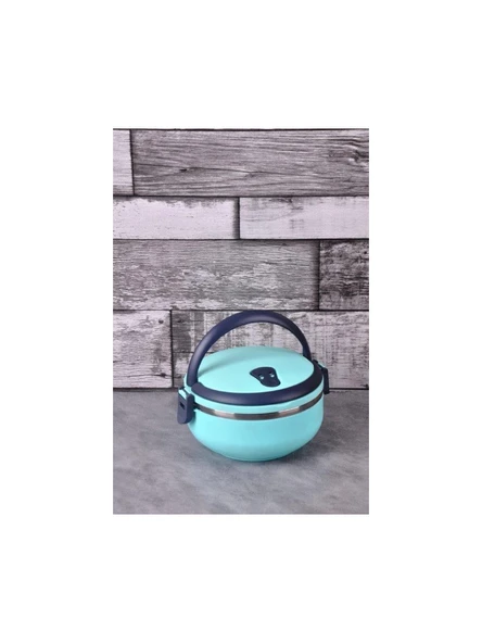 Tek Katlı Sızdırmaz Yemek Termosu Sefer Tası Saklama Kabı Turkuaz - 3