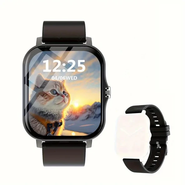 2024 Akıllı Saat 4.65cm HD Ekran Renk Siyah