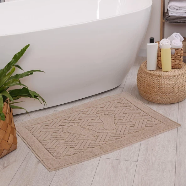 Homedius Banyo Zikzak Desenli Ultra Kalın Pamuk Ayak Havlusu 50x70 cm Pembe 50x70 - 10