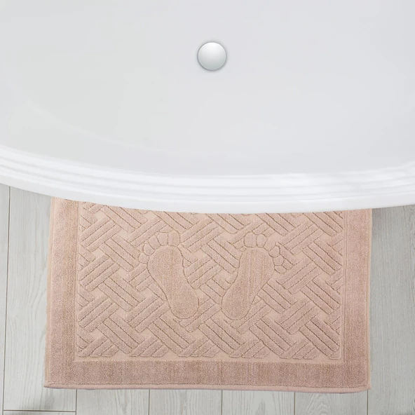 Homedius Banyo Zikzak Desenli Ultra Kalın Pamuk Ayak Havlusu 50x70 cm  50x70 Sütlü Kahve - 3