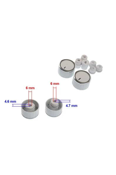 Universal Ocak Fırın Ankastre Düğme Seti - Beyaz Inox - Resim 2