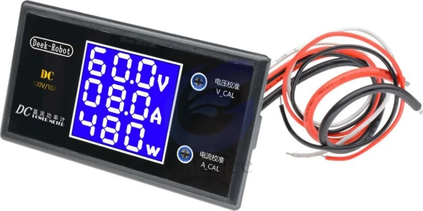 Dc 0-100V 10A Digital Voltmetre Ampermetre ve Wattmetre Deekrobot 0-1000W Mavi LCD