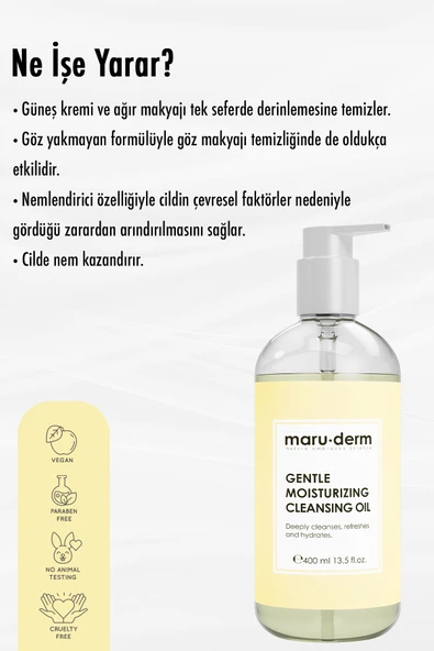 Maru.Derm Maruderm Yağ Bazlı Temizleyici 400 Ml - Yüz Ve Vücut Için Temizleme Yağı - 3