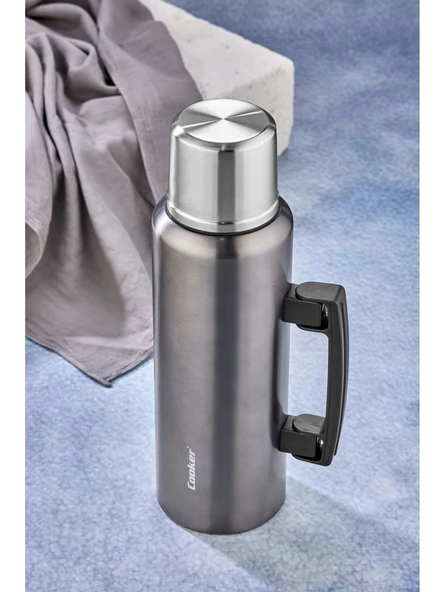 Cooker 1.5 Lt Kulplu Paslanmaz Çelik Termos - 7