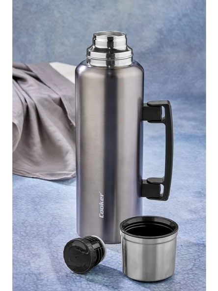 Cooker 1.5 Lt Kulplu Paslanmaz Çelik Termos - 10
