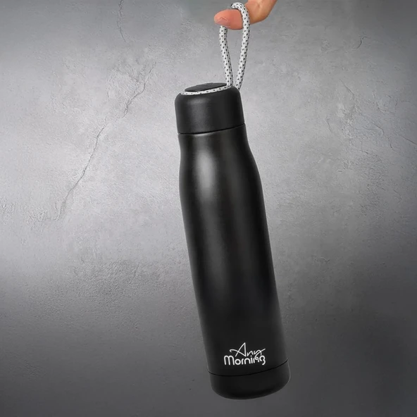 Any Morning BA21547 Paslanmaz Çelik Termos 600 ml Siyah, Çift Duvar Yalıtımlı, Sızdırmaz Kapak - 2