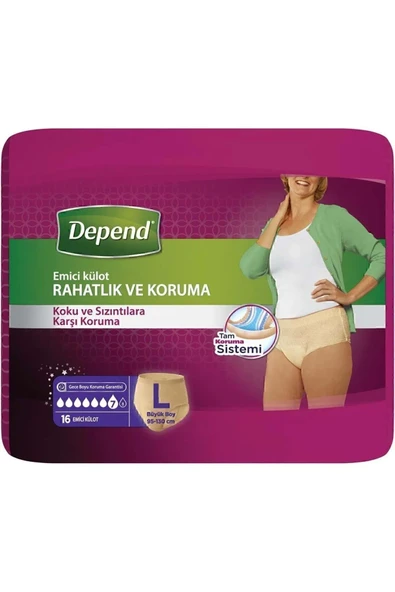 Depend Emici Külot Hasta Bezi Avantaj Pk Büyük Kadın (16 ADET)