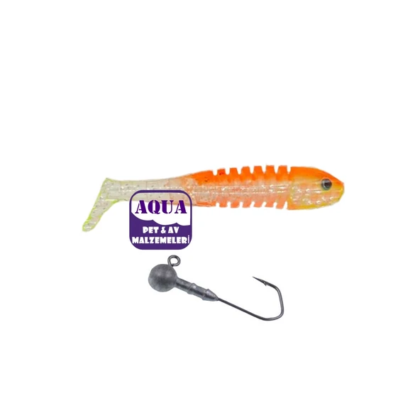 Albastar Natura Rib Minnow Sahte Balığı 5 gr 9 cm 3'lü Paket 1 Jig Head İğne - Levrek Turna At Çek Sahte Silikon Yem 05 - 2