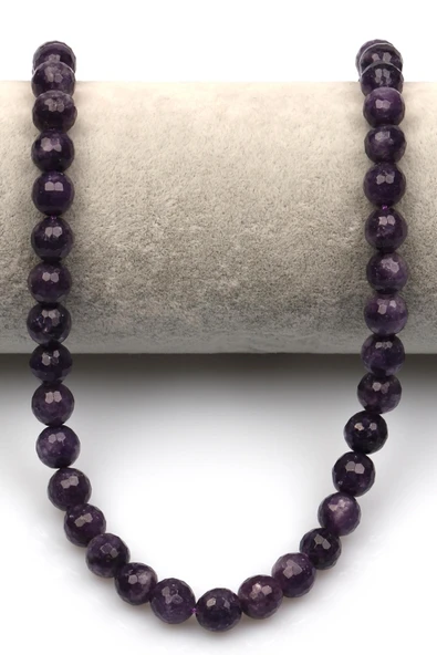 Lepidolit Doğal Taş Dizi 8 mm Fasetli Küre Kesim - Resim 2