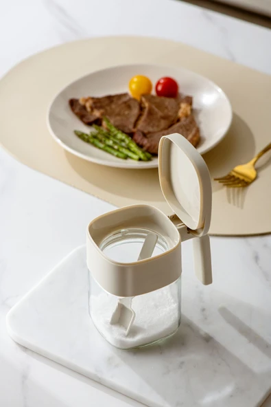 Pinmoo Basic Kulplu Kaşıklı Cam Baharatlık 1 Adet - 2