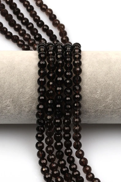 Dumanlı Kuvars (A Kalite) Doğal Taş Dizi 6 mm Fasetli Küre Kesim ürün görseli