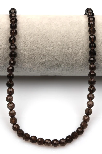 Dumanlı Kuvars (A Kalite) Doğal Taş Dizi 6 mm Fasetli Küre Kesim - Resim 2