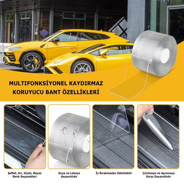 Kapı Çizik Ve Koruma Bandı Çizik Önleyici Bant Kapı Koruma Beyaz 5 Metre X 7 cm - 5