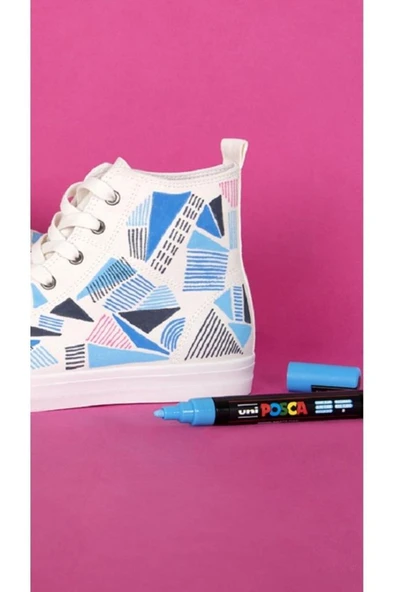 Uni Posca 5m Boyama Markörü Ana Renkler 8'li Set - Resim 3