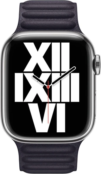 Apple Watch 41 mm Mürekkep Moru Baklalı Model Deri Kayış - S/M - 2