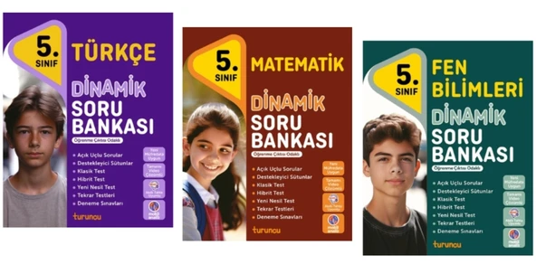 TUDEM YAYINLARI 5.SINIF DİNAMİK TÜRKÇE - MATEMATİK - FEN BİLİMLERİ - SORU BANKASI