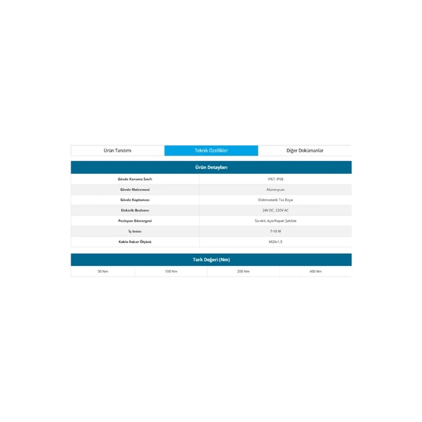 Nm 50 ELEKTRİKLİ AKTÜATÖR 220V - 4