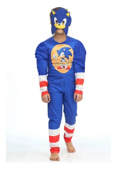 Life For Moda Erkek Çocuk Sonic Kaslı Kostüm - Sonic Kaslı Erkek Çocuk Kostümü