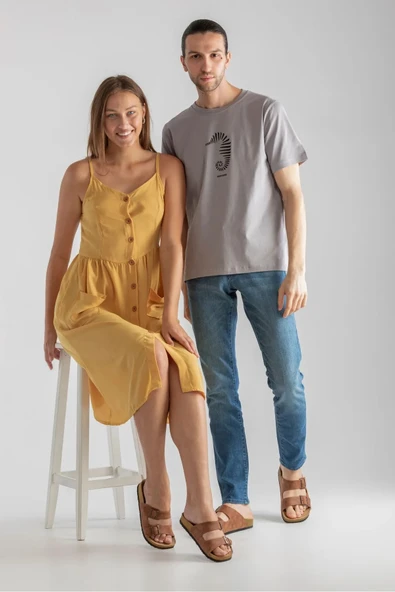 Roy Jones Unisex Ortopedik Tabanlı Konfor Modeli Terlik Çift Bantlı Tokalı Günlük Rahat Dışarı Ev Içi Terliği - 4