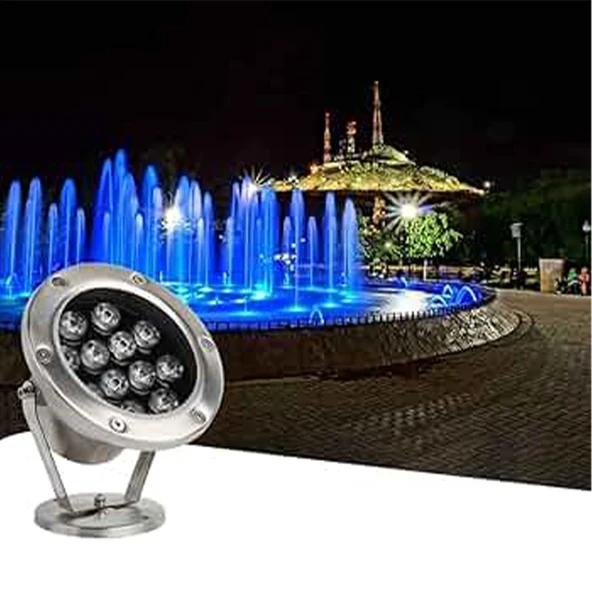 Mini Spot paslanmaz ayaklı Havuz Led Aydınlatma projektör lamba Soğuk Beyaz A-1210 6W 12V IP68 - 12