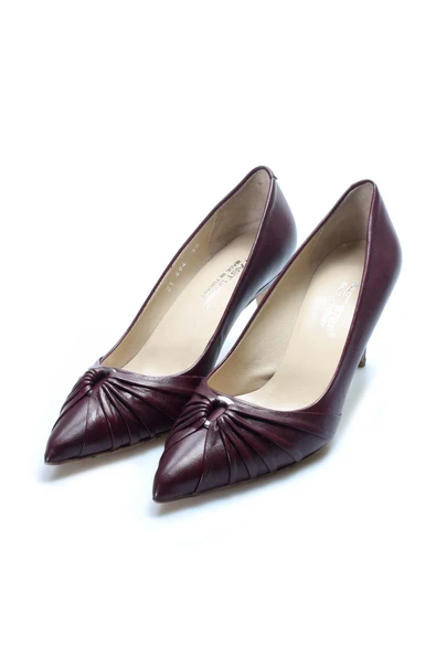 Hakiki Deri  Kadın İnce Topuk Ayakkabı 019ZA21-494 - Resim 6