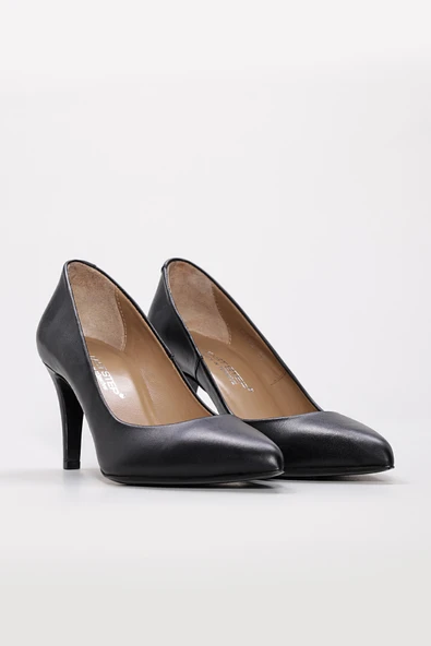 Hakiki Deri  Kadın İnce Topuk Ayakkabı 019ZA9692 - Resim 4