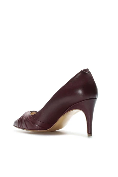 Hakiki Deri  Kadın İnce Topuk Ayakkabı 019ZA21-494 - Resim 2