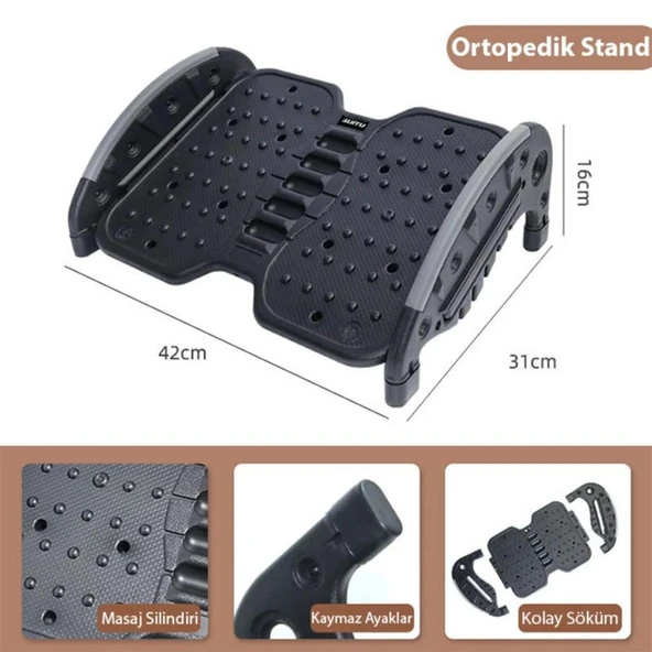 Coofbe Ayarlanabilir Ortopedik Ayak Standı Masaaltı Ayak Taburesi Masa Altı Ayaklık Ayak Standı - 5