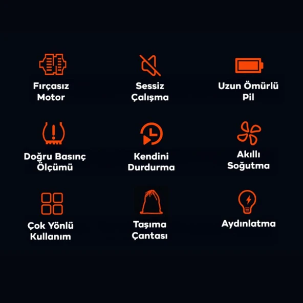 Coofbe 12V Led Işıklı Kablolu Ve Kablosuz Araç Lastik Şişirme Pompası Lastik Şişirme Kompresör Pompası - 2