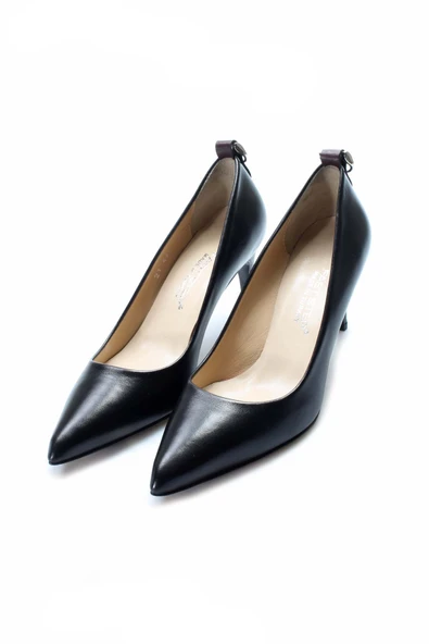 Hakiki Deri  Kadın İnce Topuk Ayakkabı 019ZA21-499 - Resim 5